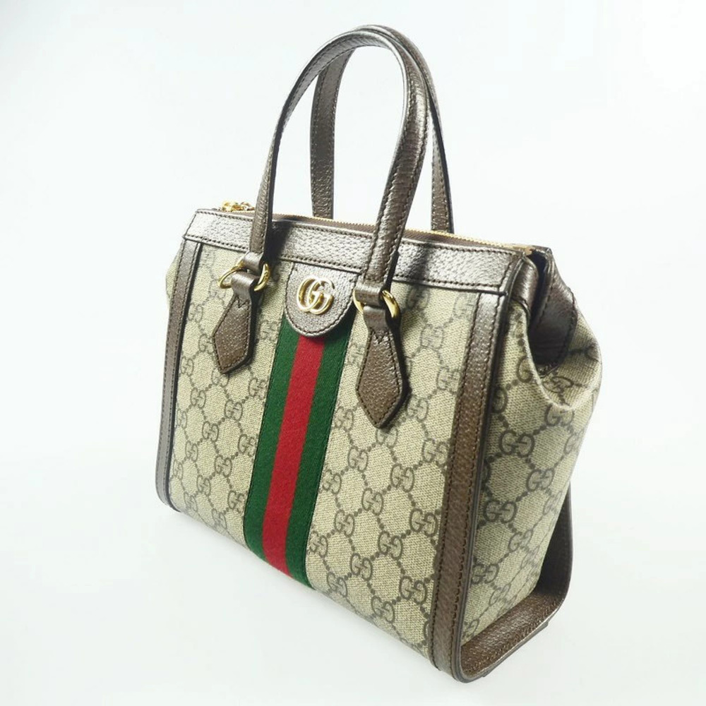 Gucci Ophidia Bag Multicolor Top Handle Bag Leather Yellow Cream